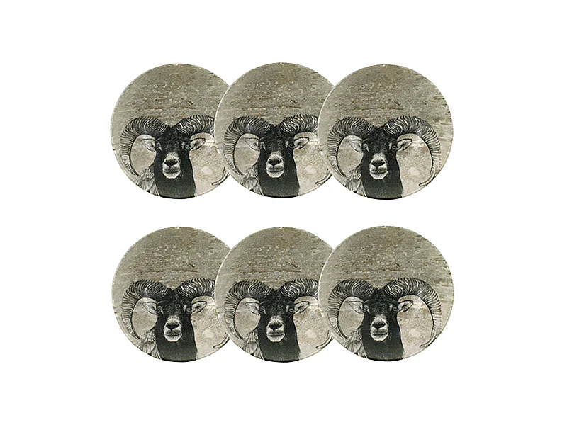 Novastyl - Lot 6 Coupelles Lachat Belier 14cm En Porcelaine