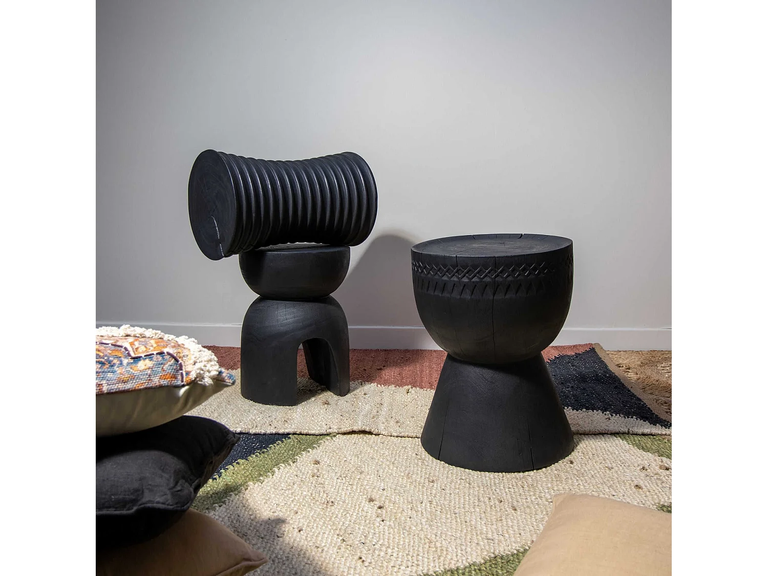 Now's Home - Meuble D'appoint En Bois D'acacia Brule