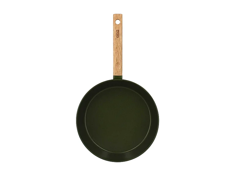 Ogo Living - Poele Ector 28cm En Aluminium Kaki Avec Manche En Bois