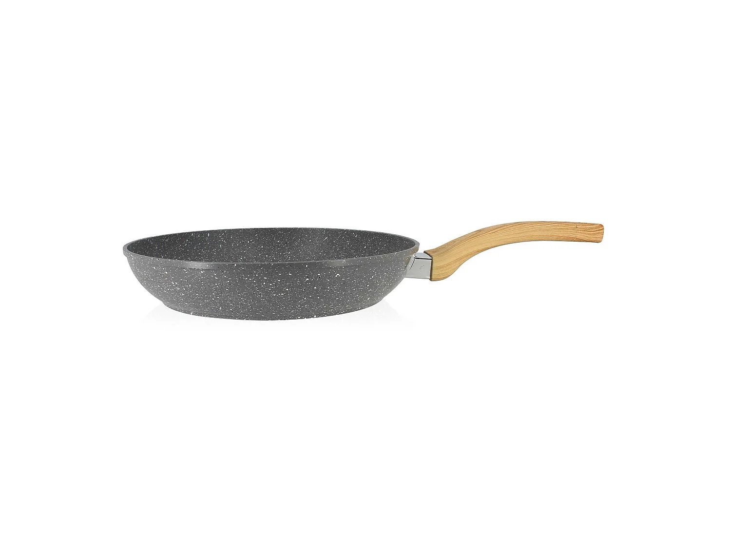 Menastyl - Poele Cannelle 28cm En Aluminium Avec Poignee En Bois Clair