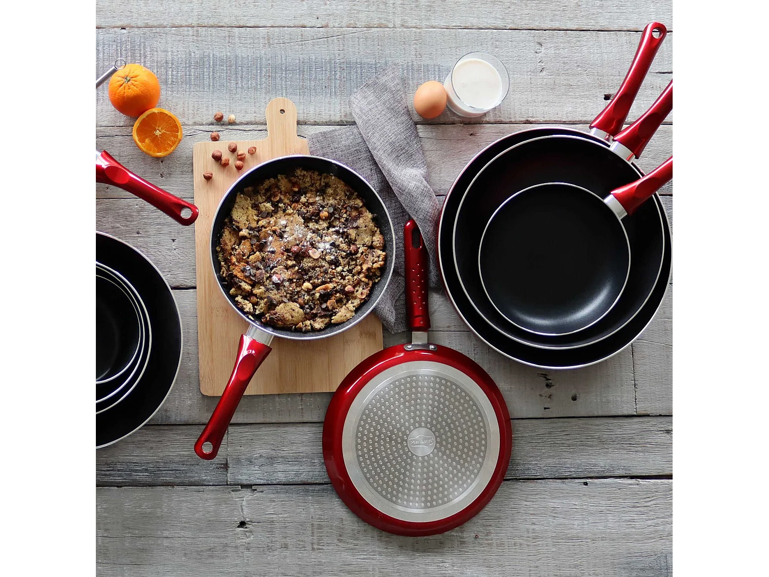 Menastyl - Poele Cerise 28cm En Aluminium Compatible Induction