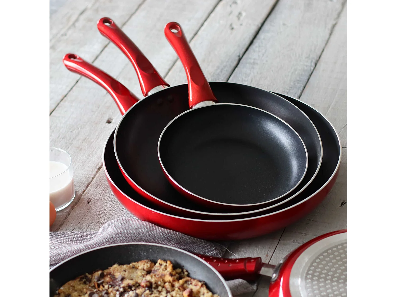 Menastyl - Poele Cerise 28cm En Aluminium Compatible Induction