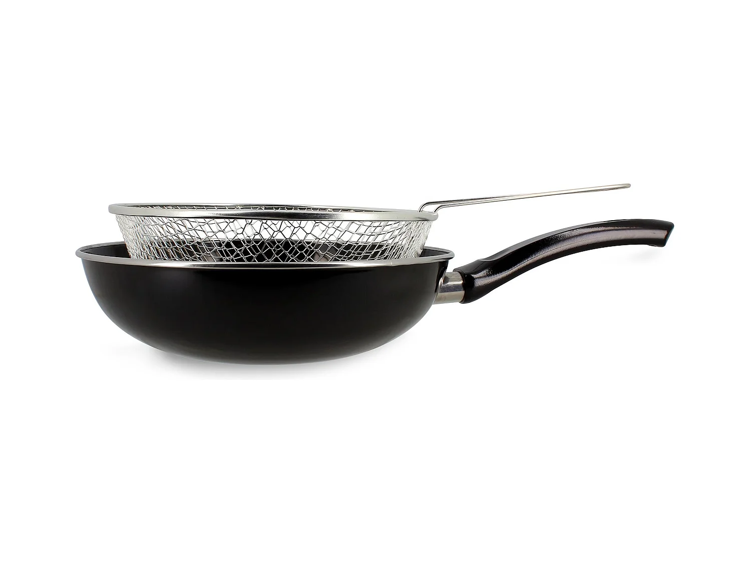 Menastyl - Poele A Frire 26cm En Acier Emaille Noir