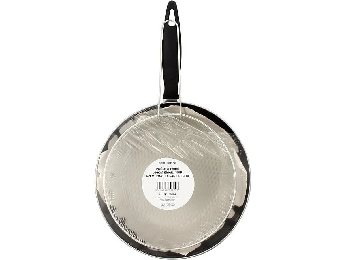 Menastyl - Poele à Frire 26cm En Acier émaillé Noir