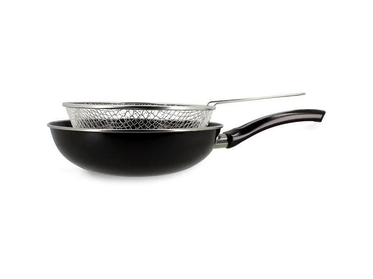 Menastyl - Poele à Frire 26cm En Acier émaillé Noir