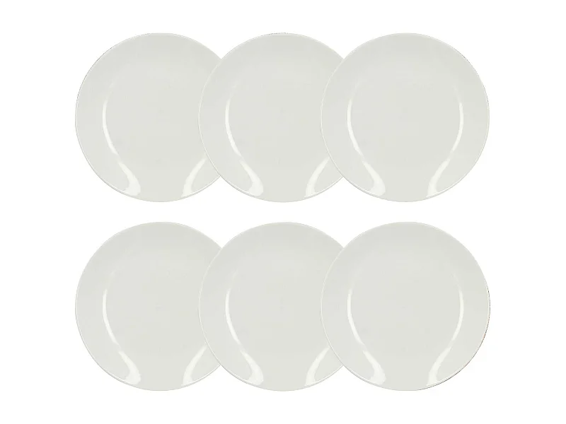 Novastyl - Lot 6 Assiettes  Dessert Metropolitan 21cm En Porcelaine Blanche