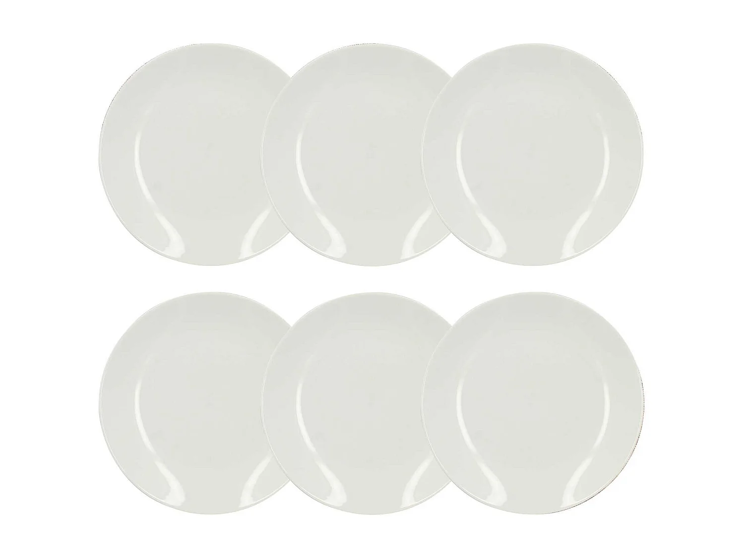 Novastyl - Lot 6 Assiettes  Dessert Metropolitan 21cm En Porcelaine Blanche