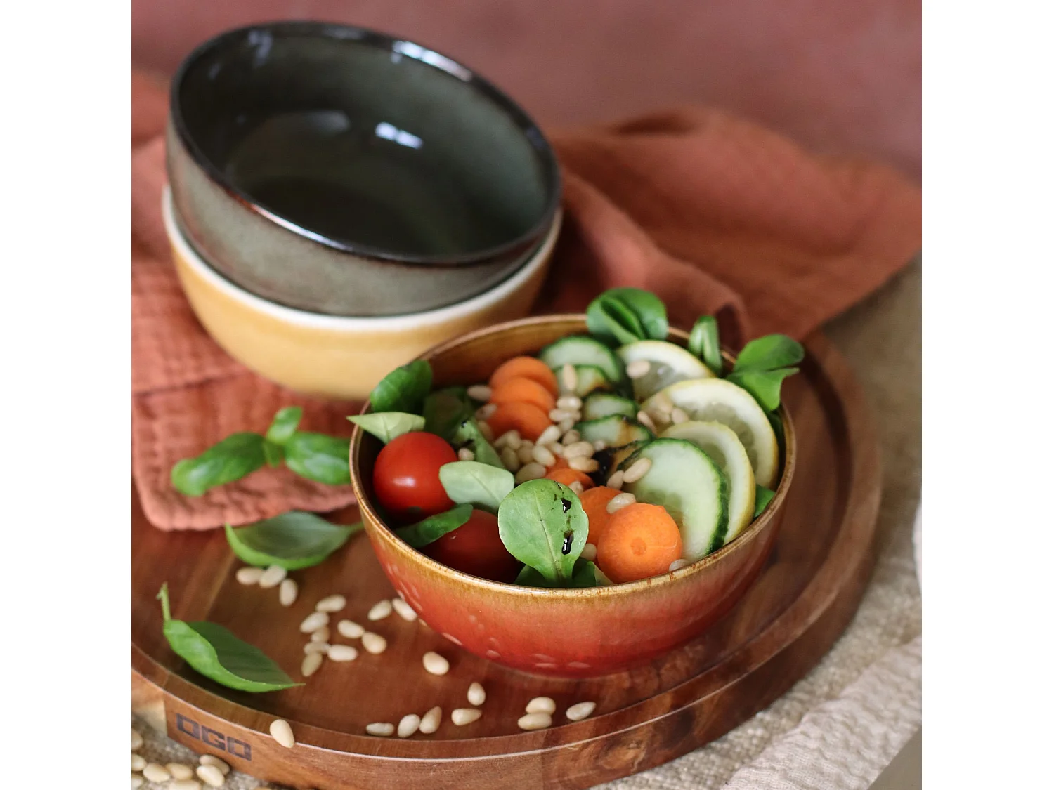 Ogo Living - Poke Bowl 12.5cm En Gres Rouge 360 Ml