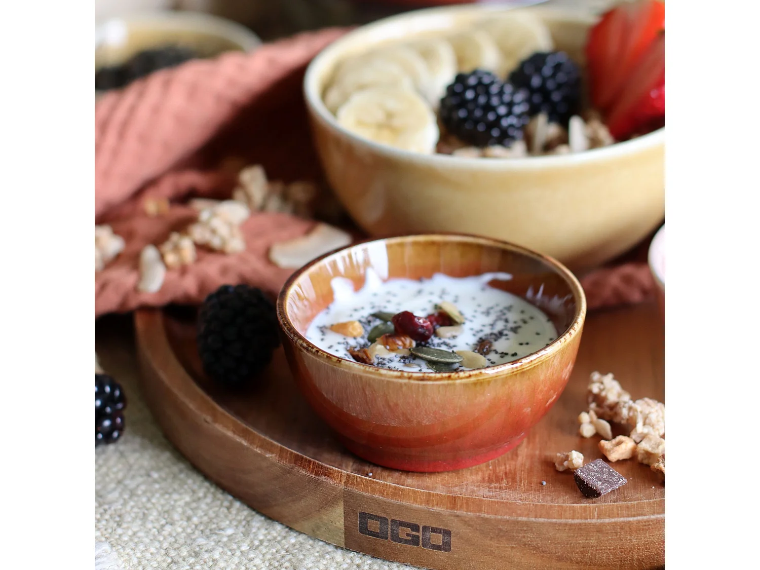 Ogo Living - Coupelle 8cm Pokebowl En Gres Rouge 100 Ml