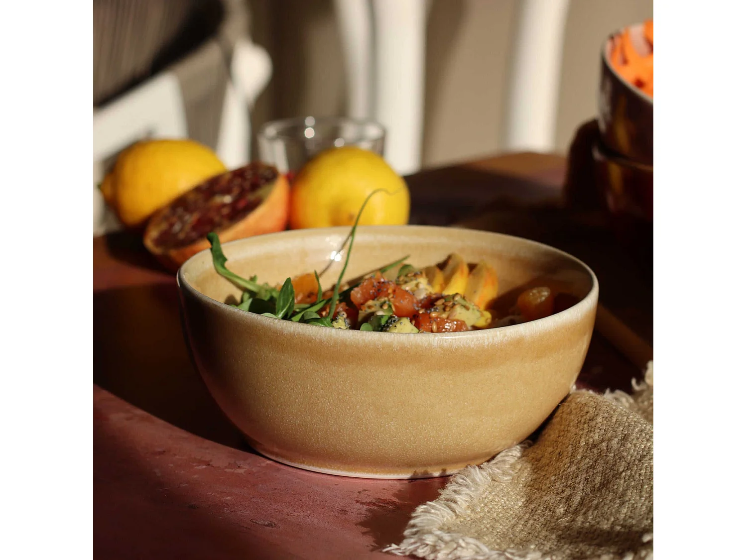 Ogo Living - Poke Bowl 18cm En Gres Ocre 1100ml