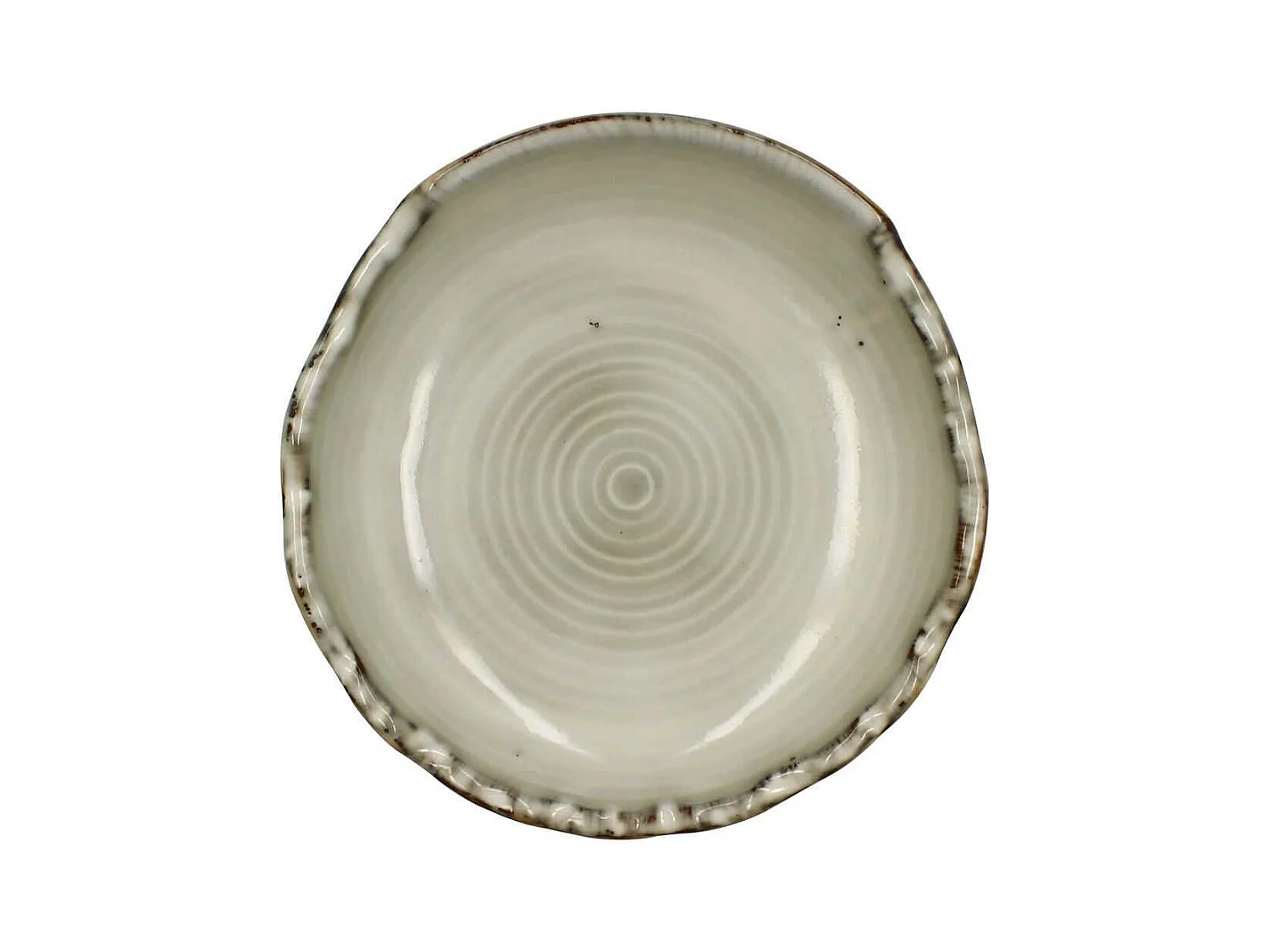 Ogo Living - Assiette Coupe Nakuru 22.5cm En Gres Gris Et Beige