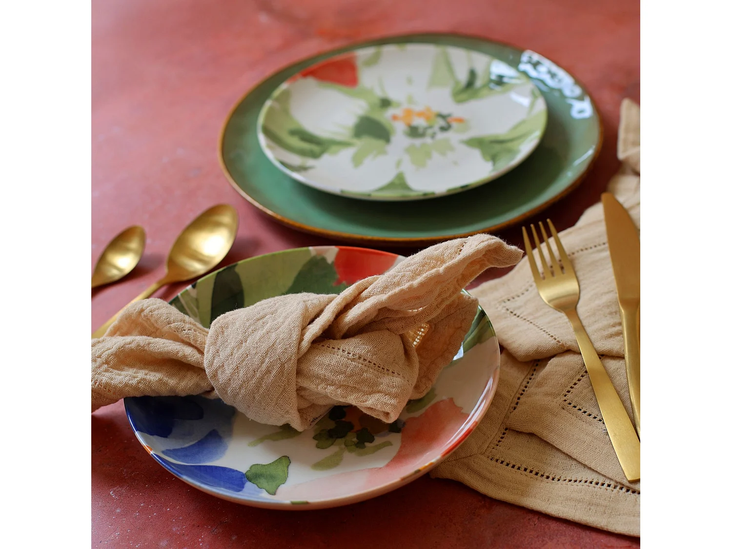 Novastyl - Lot 6 Assiettes Creuses Floralux 21cm En Porcelaine