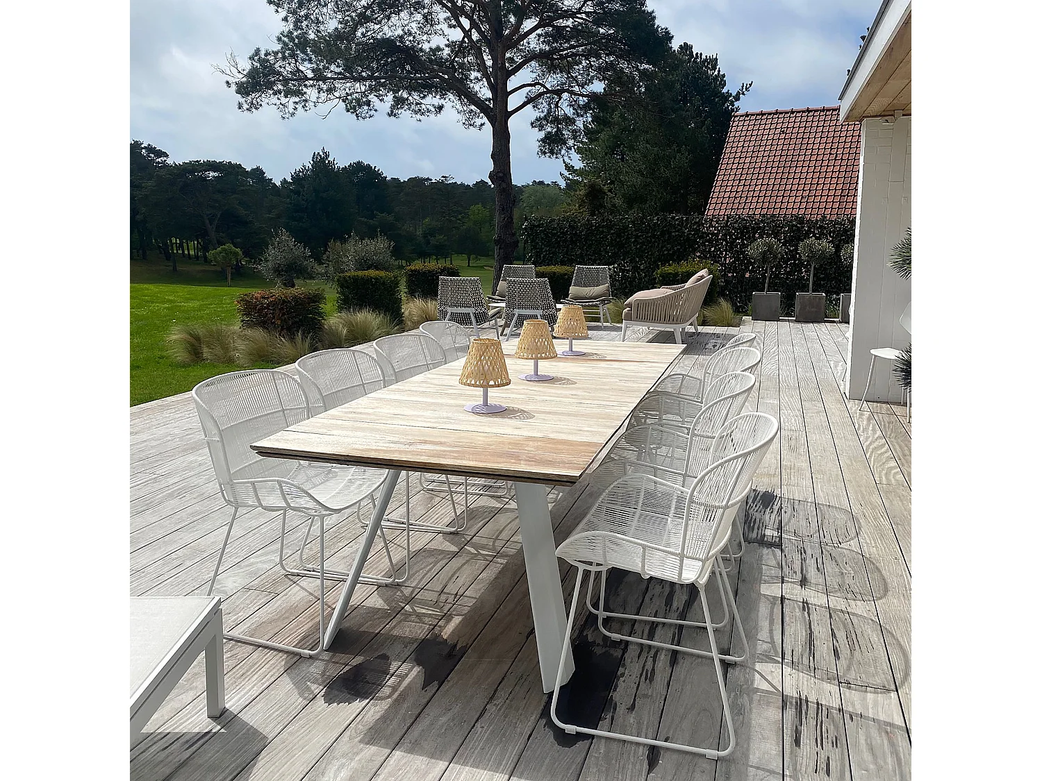 Now's Home - Fauteuil De Table Extérieur En Polypropylène Blanc