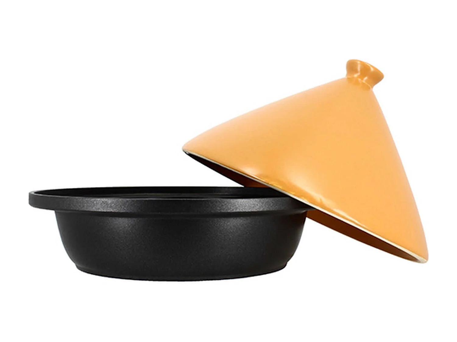 Menastyl - Tajine D30cm Fond Alu Induction Couvercle En Ceramique Jaune