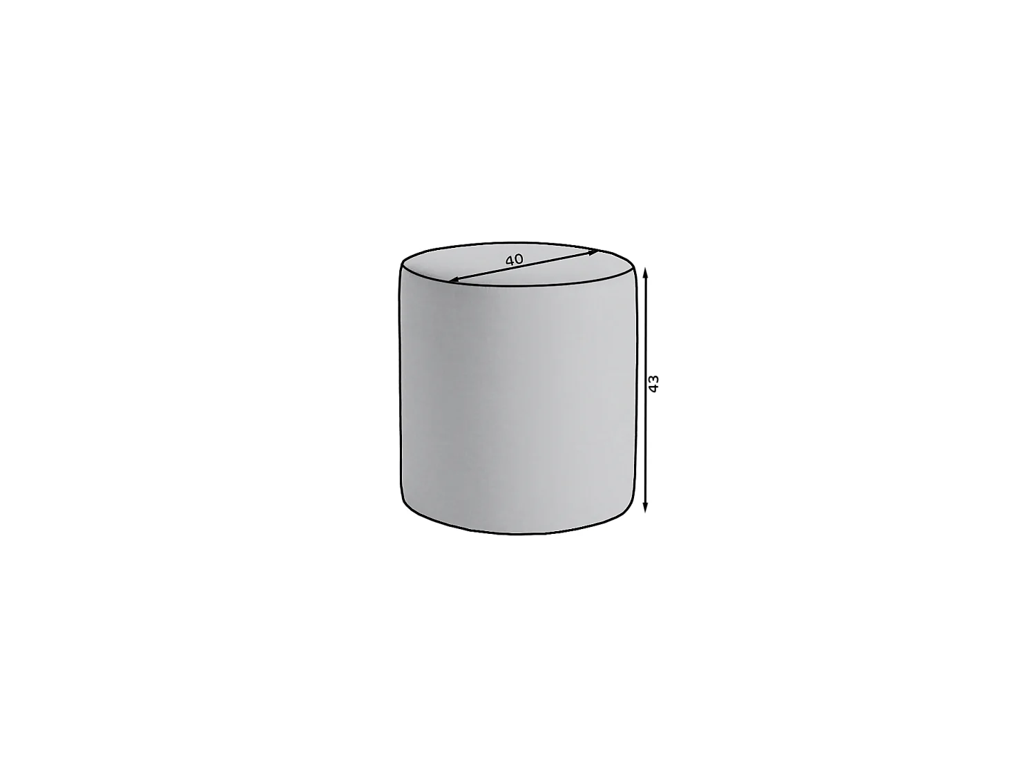 Pouf velours miel Torpille 140cm