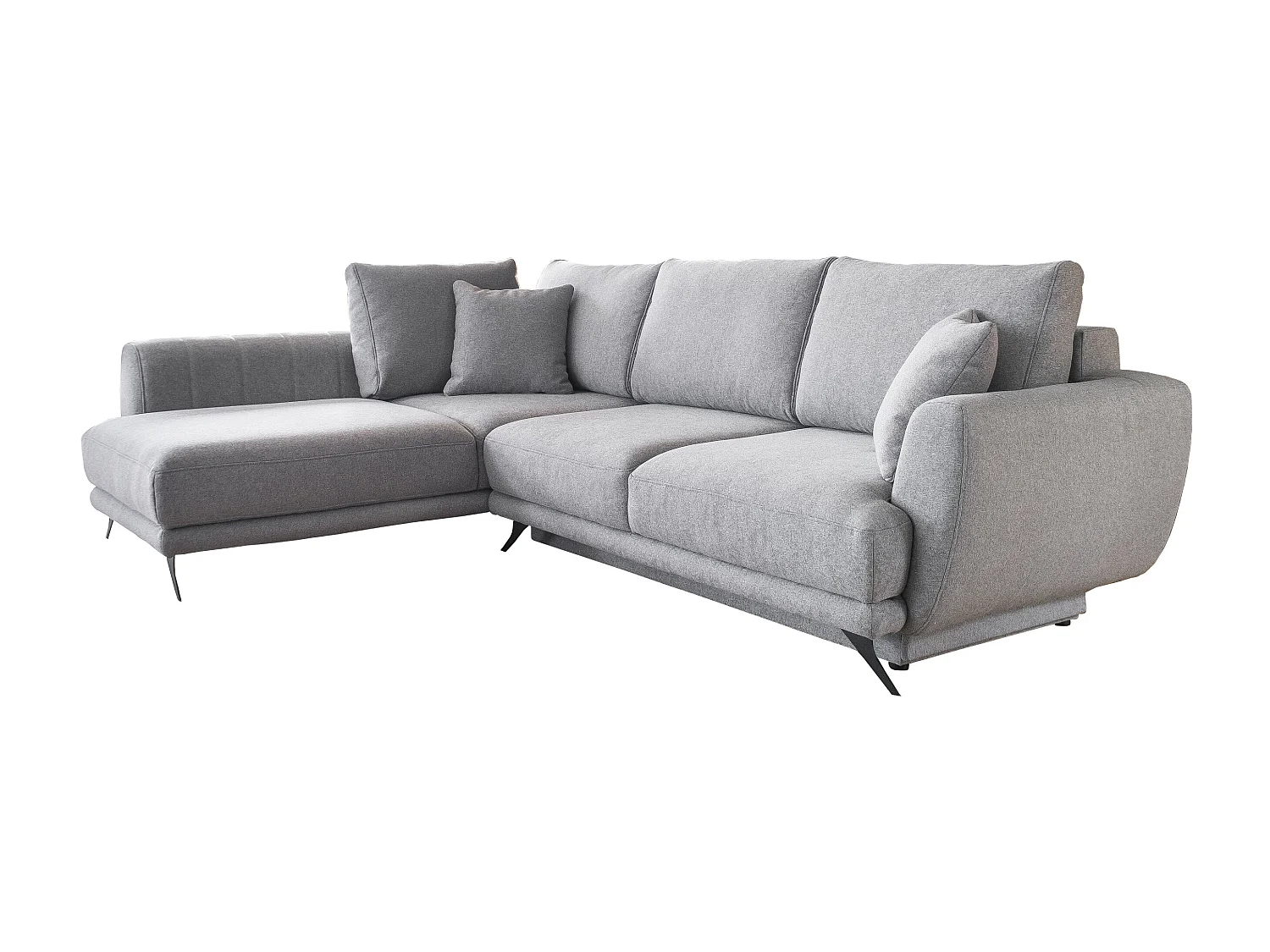 Canapé Corner Olivio L / En Stock/Tissu-Gris