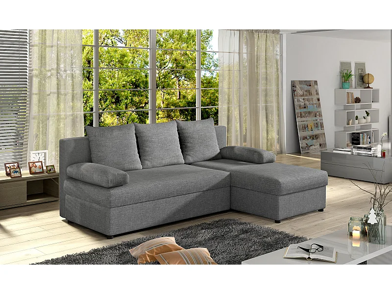 Canapé Corner Picano R / En Stock/Tissu-Anthracite