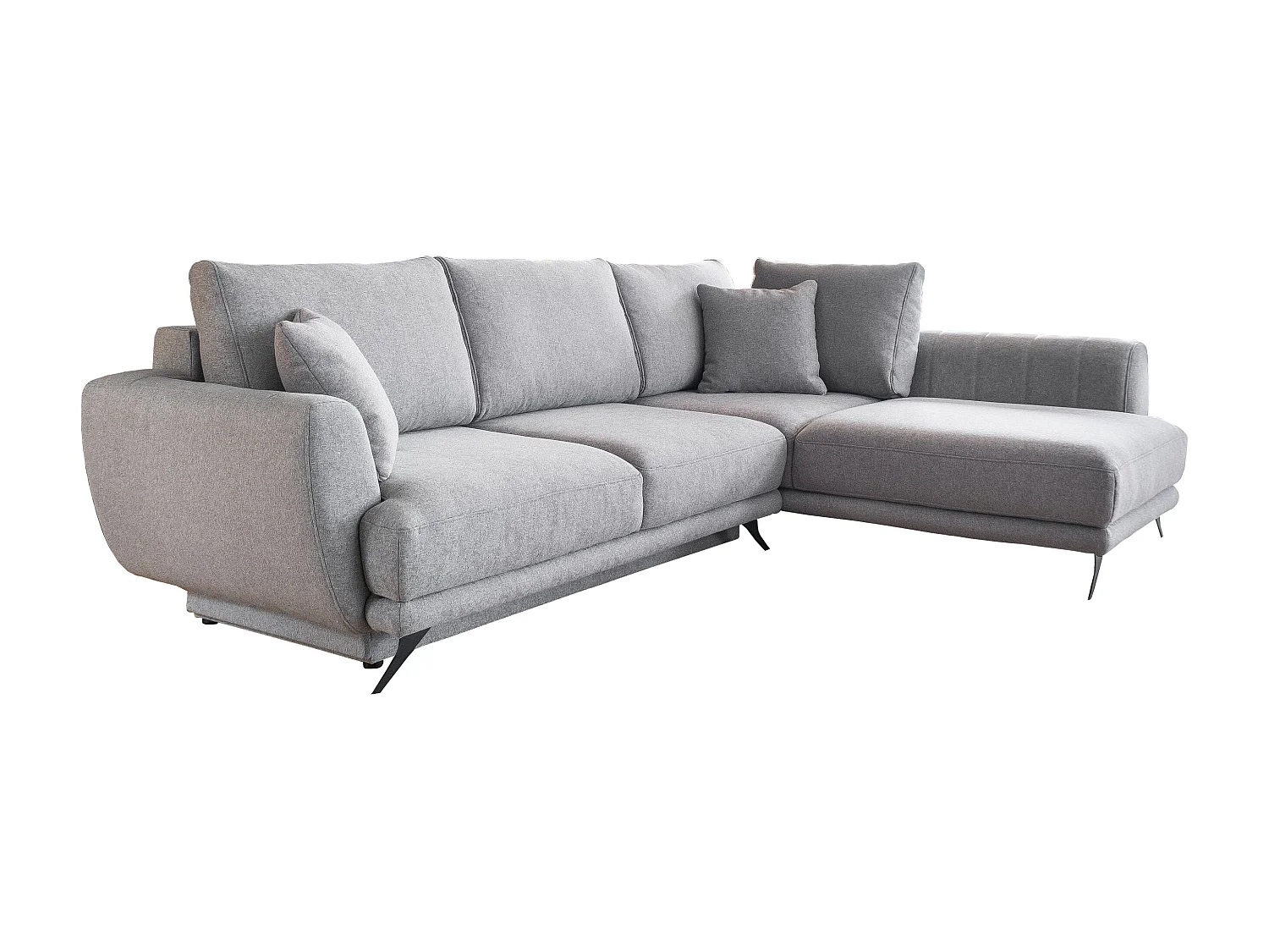 Canapé Corner Olivio R / En Stock/Tissu-Gris