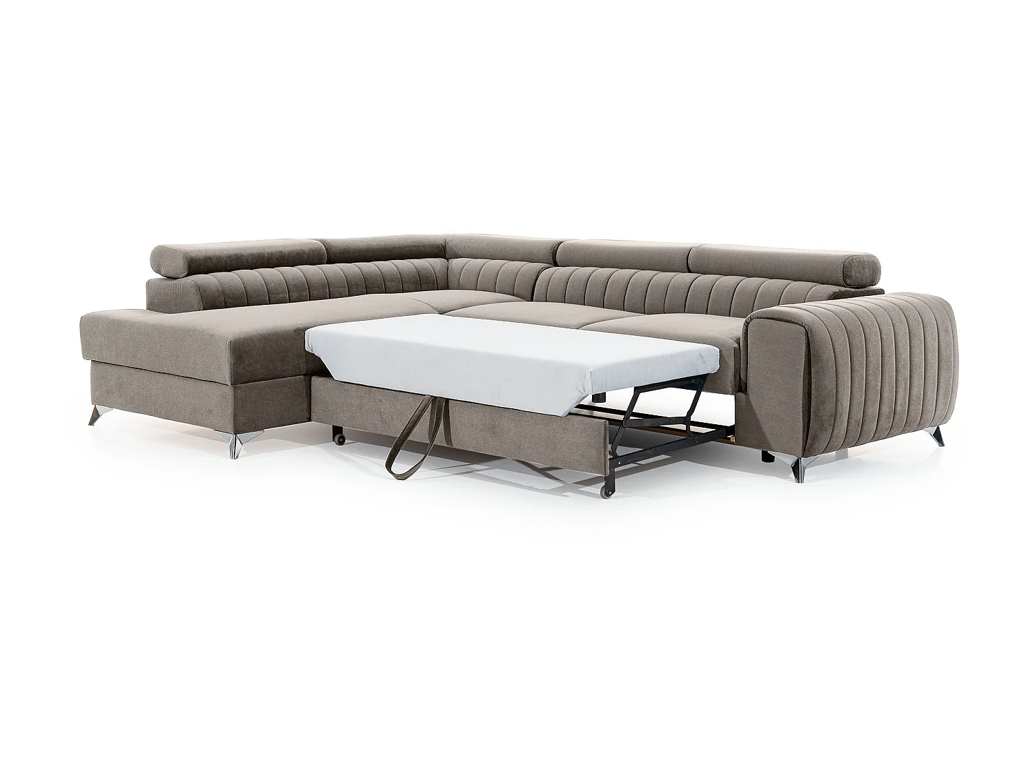 Ecksofa Genova L / Ab Lager/Stoff-Grau