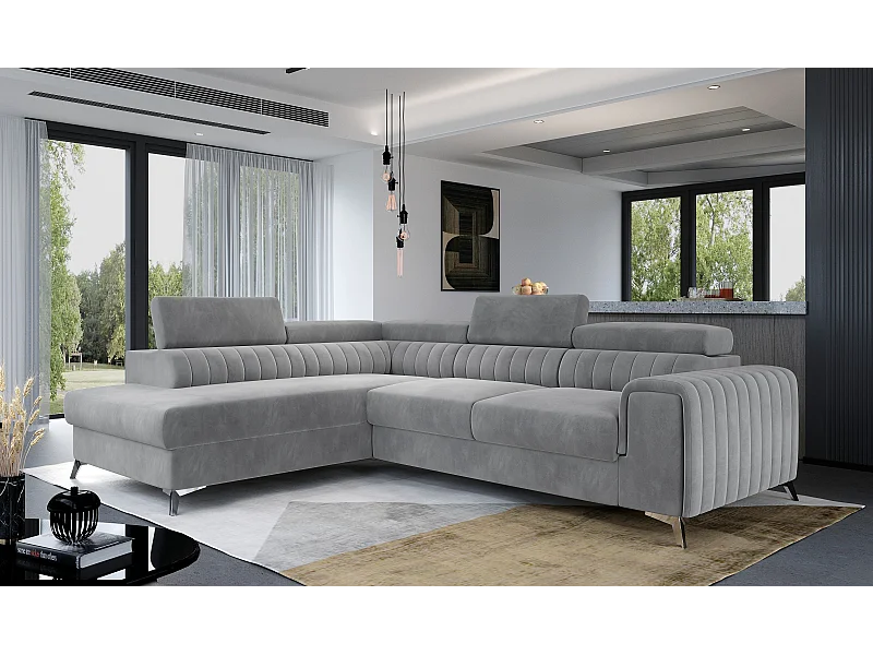 Ecksofa Genova L / Ab Lager/Stoff-Grau