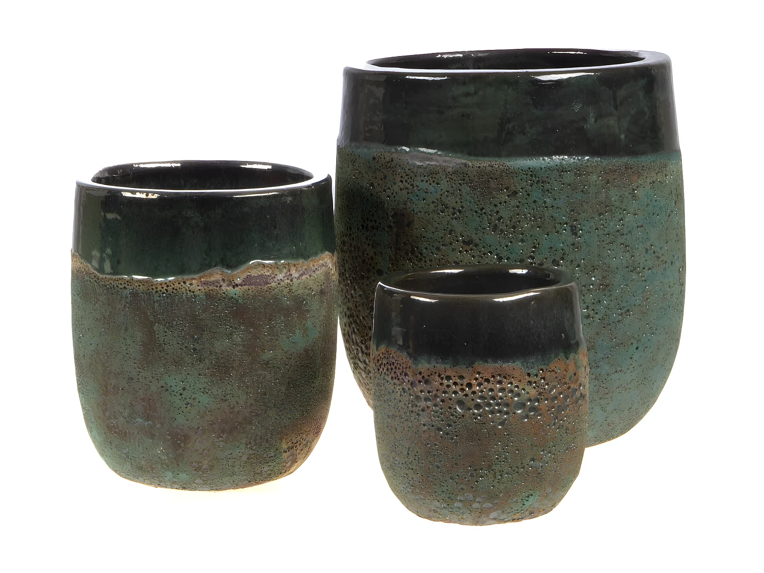 Set de 3 cache-pot Samoa vert