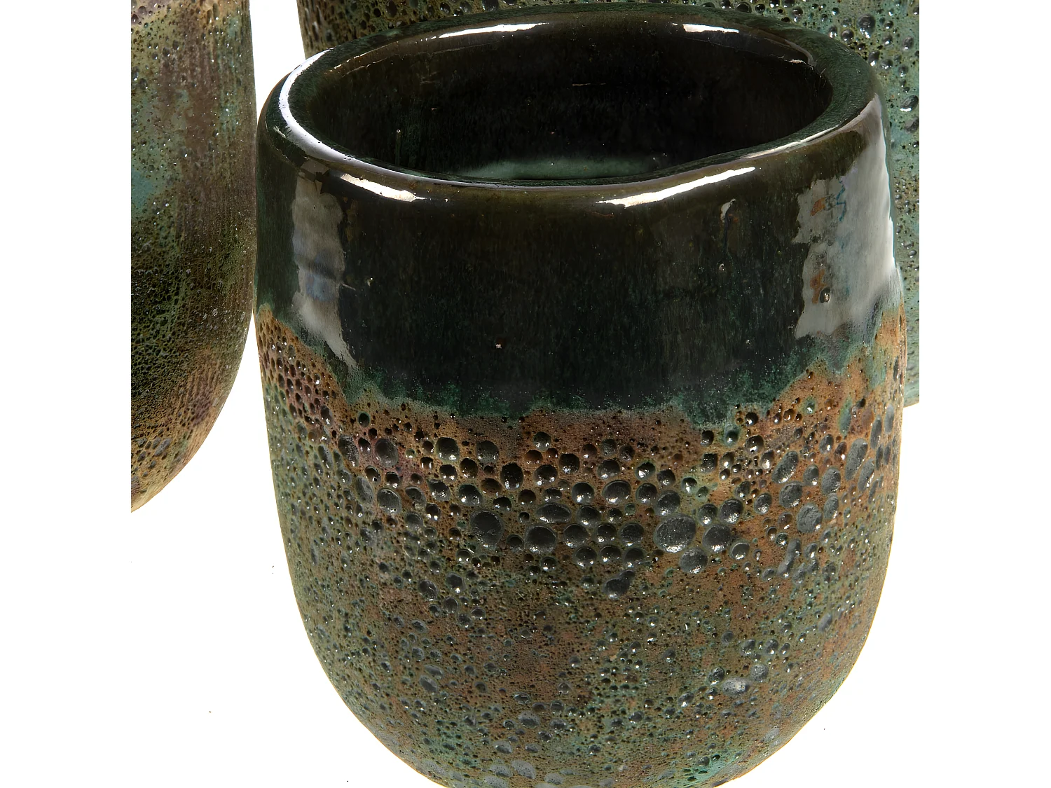 Set de 3 cache-pot Samoa vert