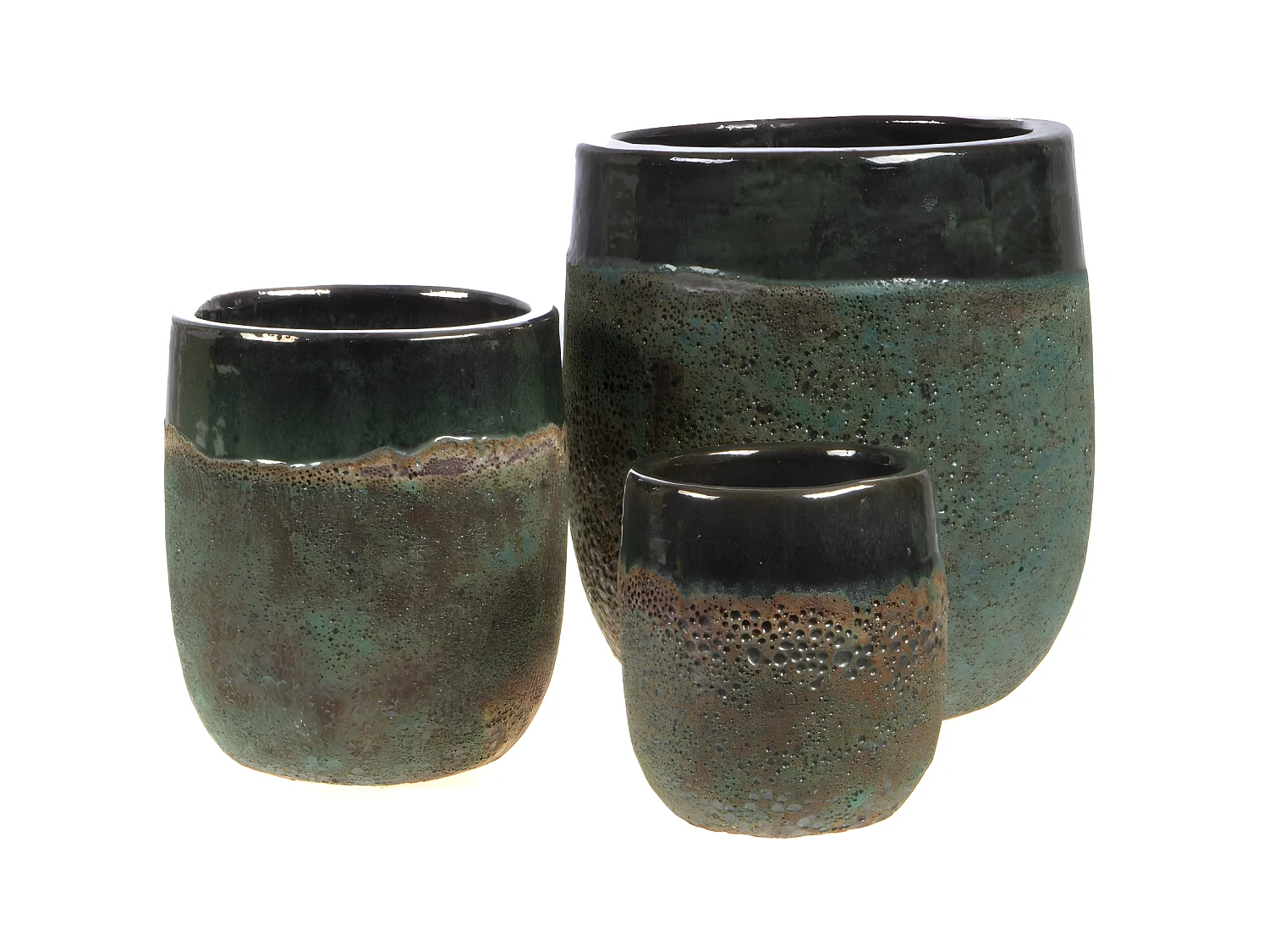 Set de 3 cache-pot Samoa vert