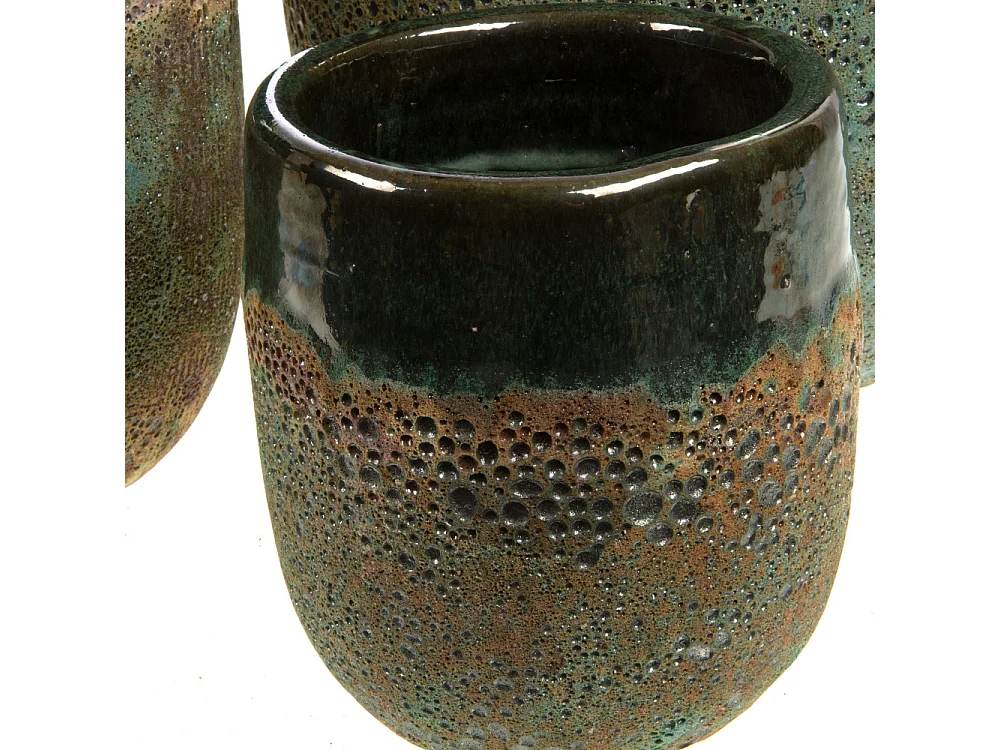 Set de 3 cache-pot Samoa vert