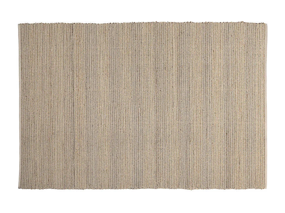 QUENTIN - Tapis rect 160x230cm jute et coton couleur beige/blanc/noir