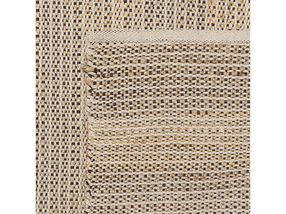 QUENTIN - Tapis rect 160x230cm jute et coton couleur beige/blanc/noir