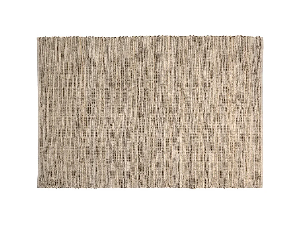 QUENTIN - Tapis rect. 200x290cm jute et coton couleur sable/ivoire/noir