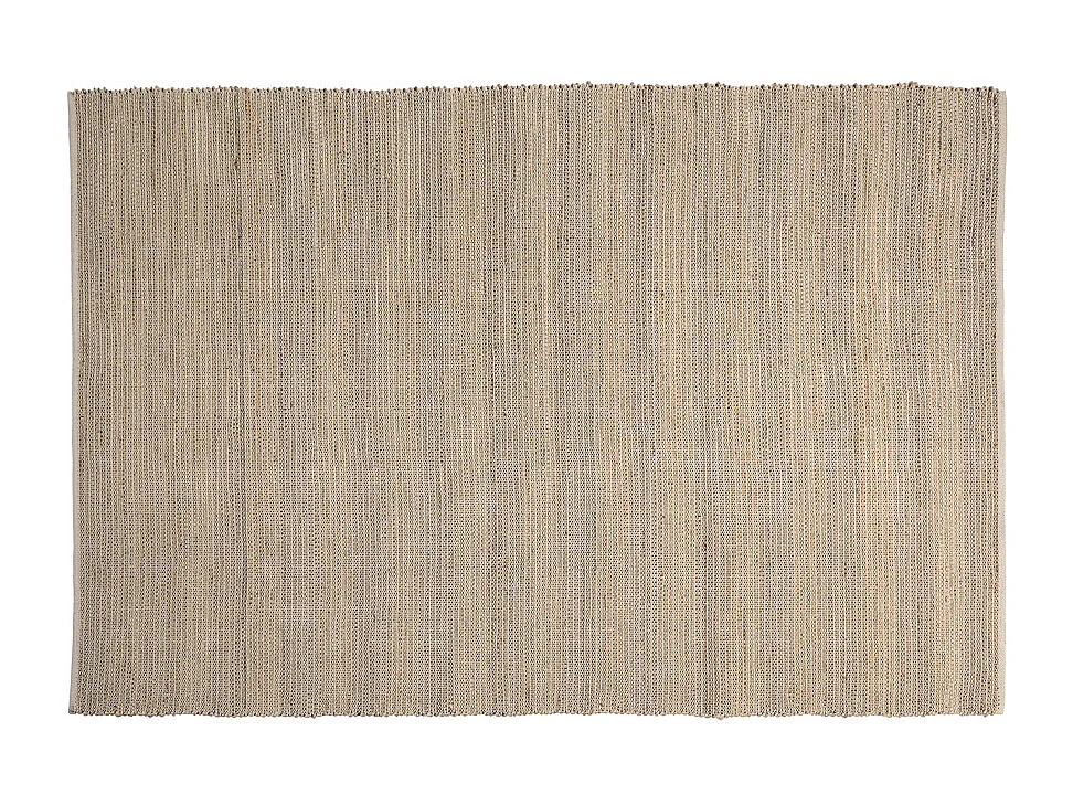 QUENTIN - Tapis rect 200x290cm jute et coton couleur beige/blanc/noir