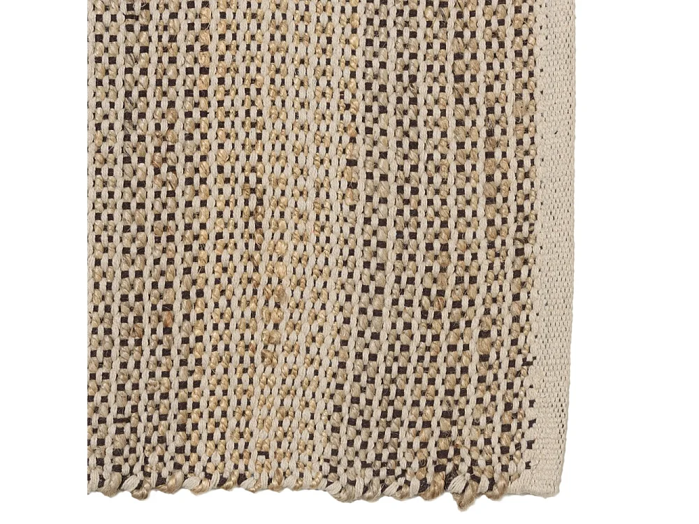 QUENTIN - Tapis rect 200x290cm jute et coton couleur beige/blanc/noir