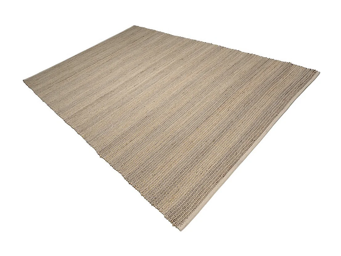 QUENTIN - Tapis rect 200x290cm jute et coton couleur beige/blanc/noir