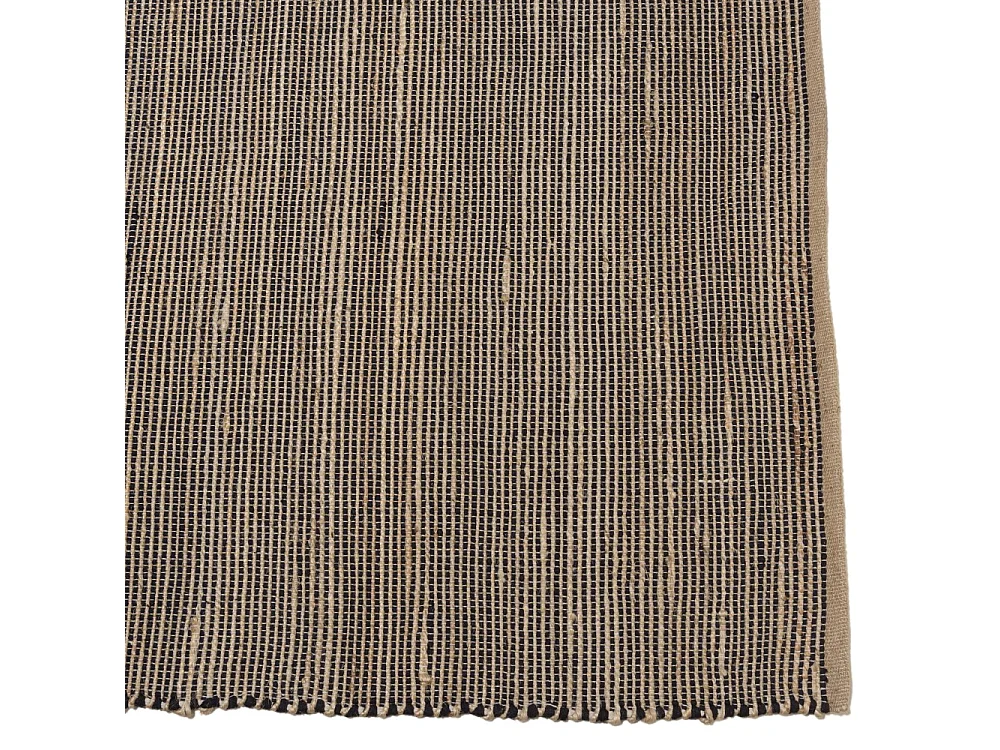 QUENTIN - Tapis rect. 200x290cm en jute et coton couleur beige et noir