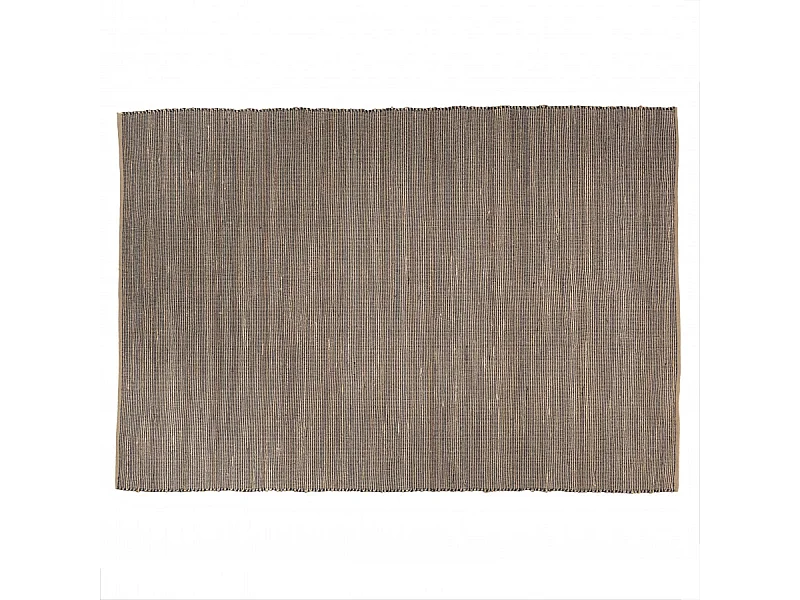 QUENTIN - Tapis rect. 200x290cm en jute et coton couleur beige et noir