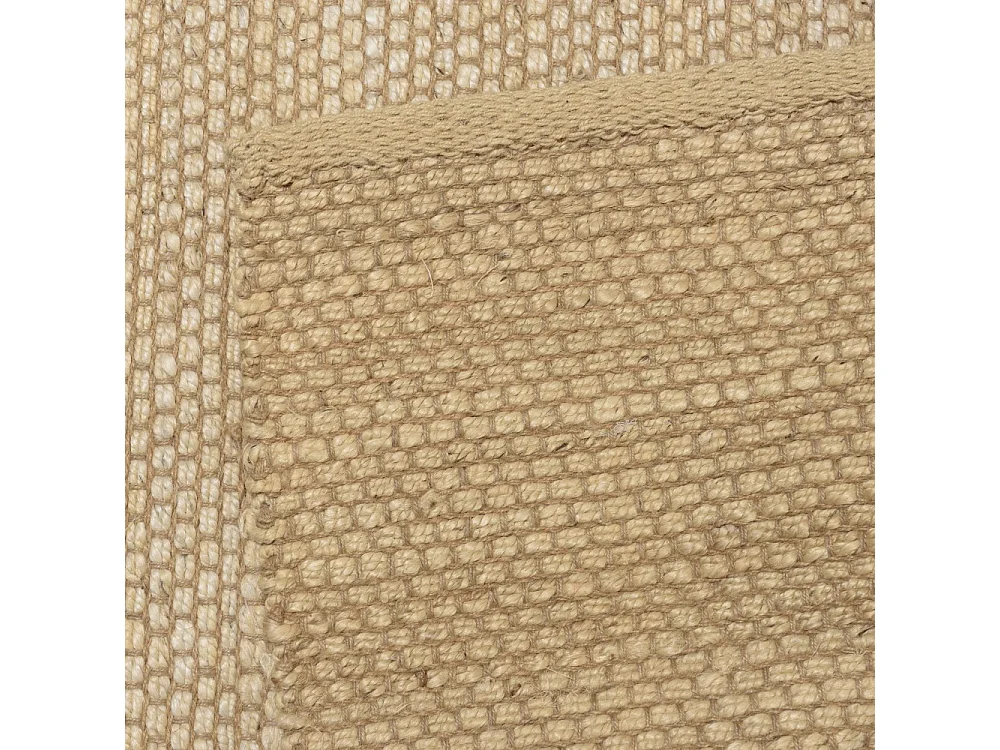 QUENTIN - Tapis rectangulaire 160x230cm en jute et coton beige