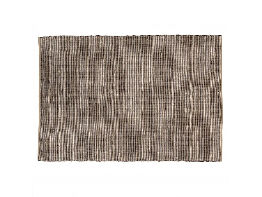 QUENTIN - Tapis rect. 160x230cm en jute et coton couleur beige et noir