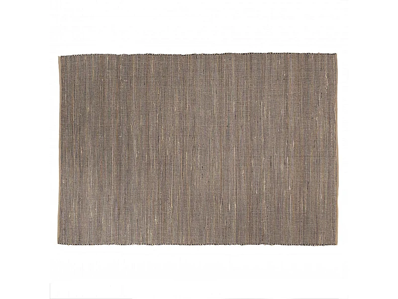 QUENTIN - Tapis rect. 160x230cm en jute et coton couleur beige et noir