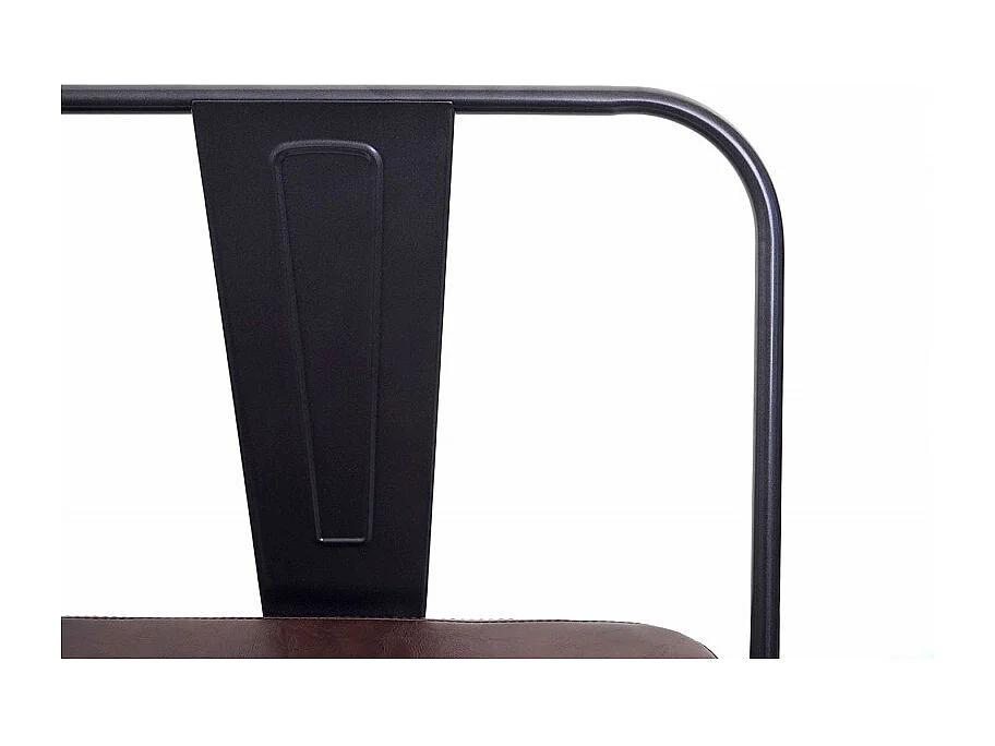 Banc à 3 places, HWC-H10,salle à manger, design chesterfield,industriel,gastronomie,similicuir - noir-marron