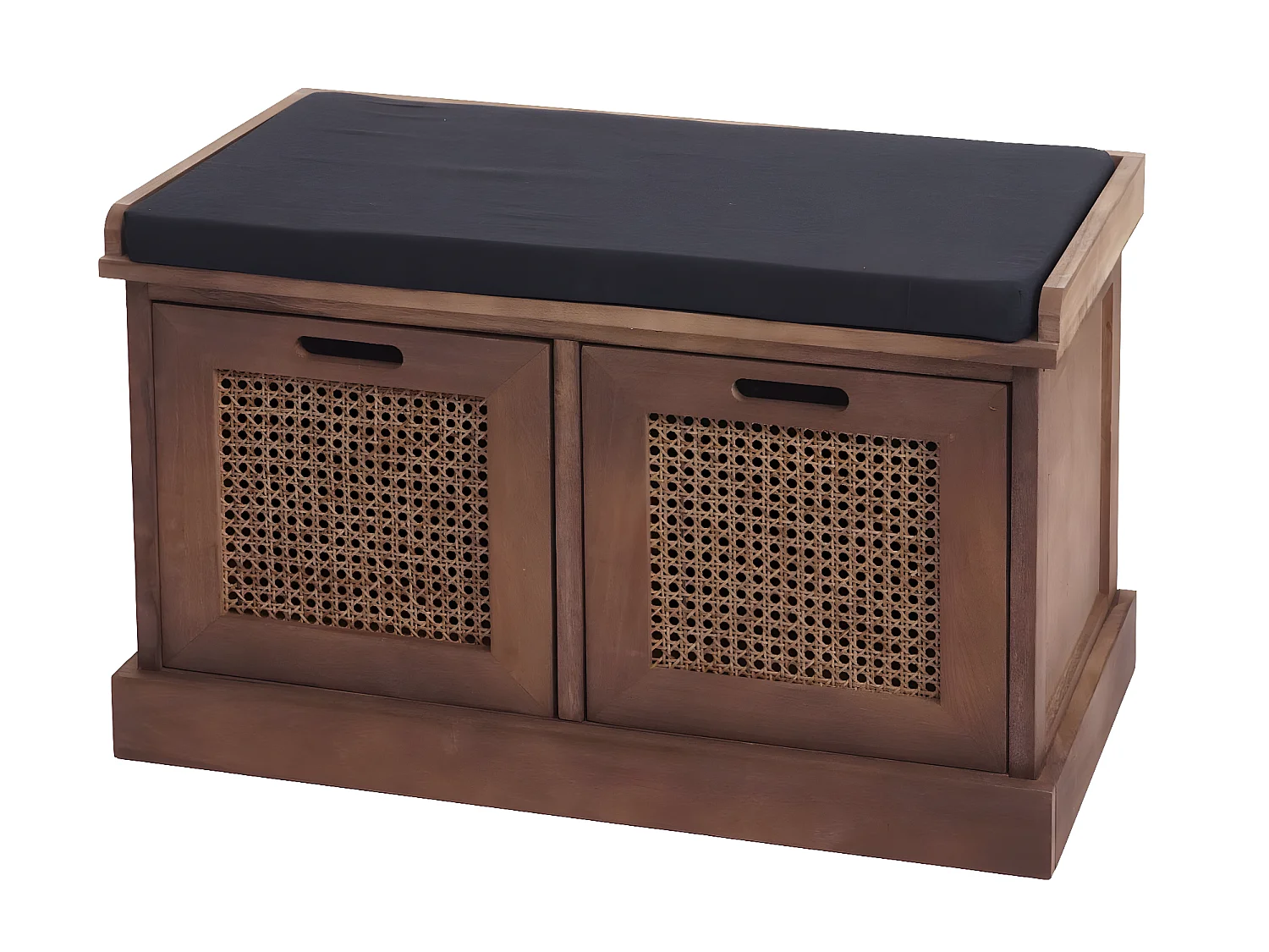 Banc HWC-J49, banc rembourré Banc de vestiaire 47x75x40cm ~ marron, rembourrage noir