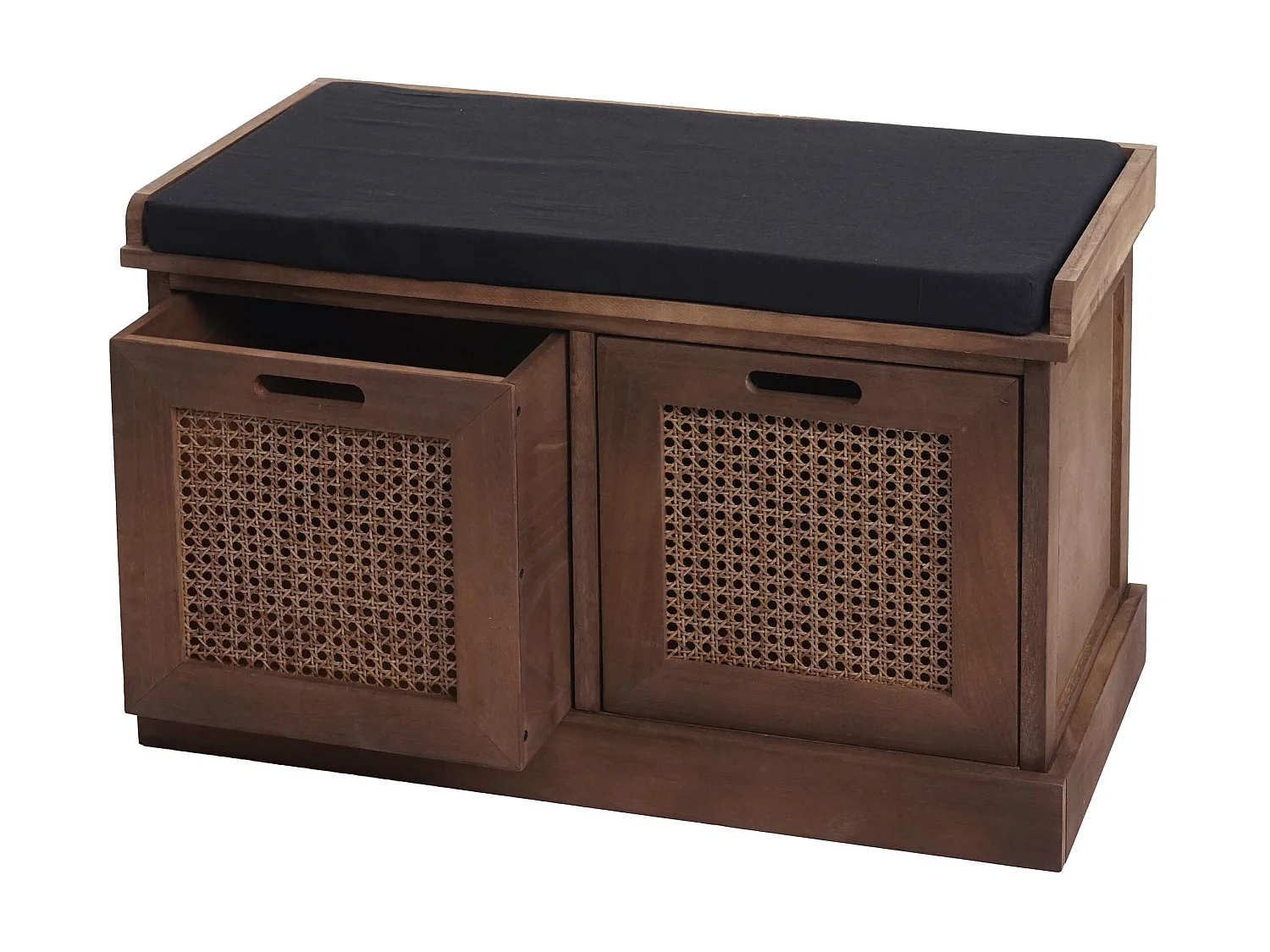 Banc HWC-J49, banc rembourré Banc de vestiaire 47x75x40cm ~ marron, rembourrage noir