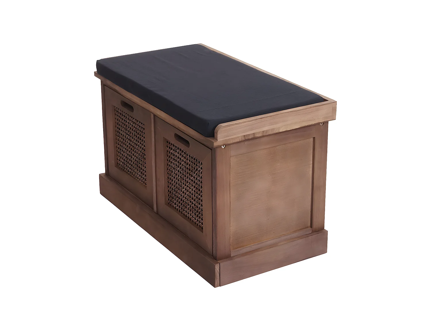 Banc HWC-J49, banc rembourré Banc de vestiaire 47x75x40cm ~ marron, rembourrage noir