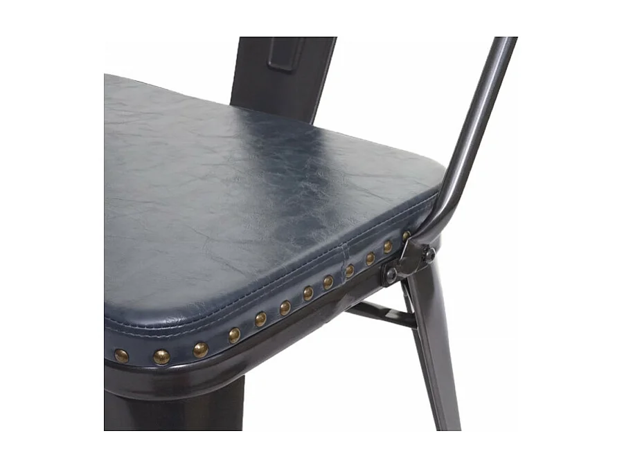 Banc à 3 places, HWC-H10, pour salle à manger,design chesterfield, industriel,gastronomie,similicuir-noir-gris