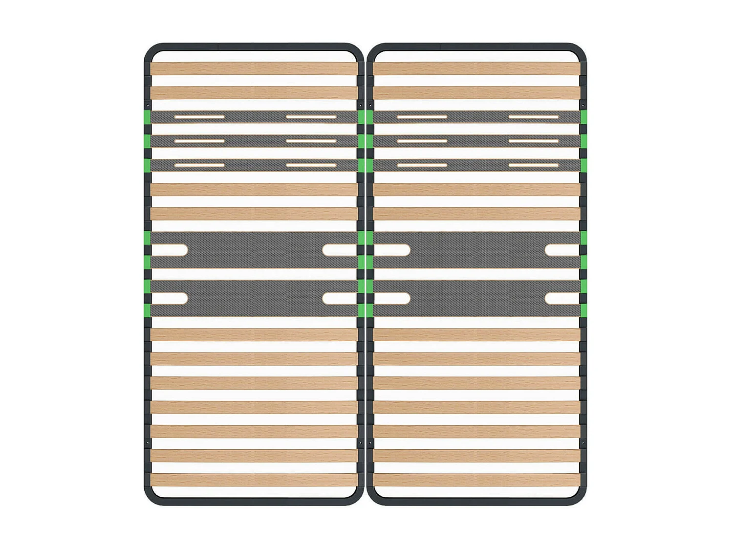 ALTOZONE - Lot de 2 Sommiers 16 Lattes 80x200cm