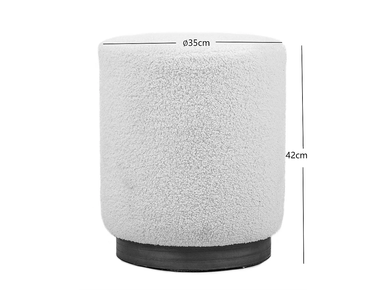 Pouf en velours bleu et base en bois