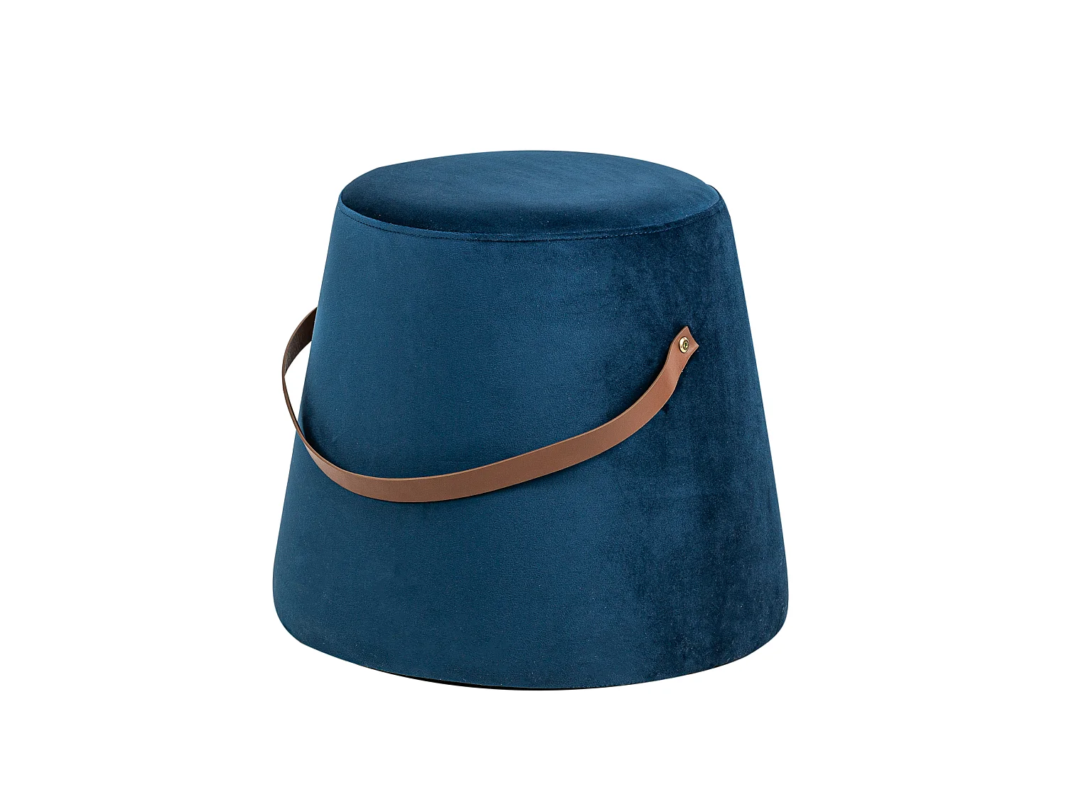 Pouf en velours bleu avec corde
