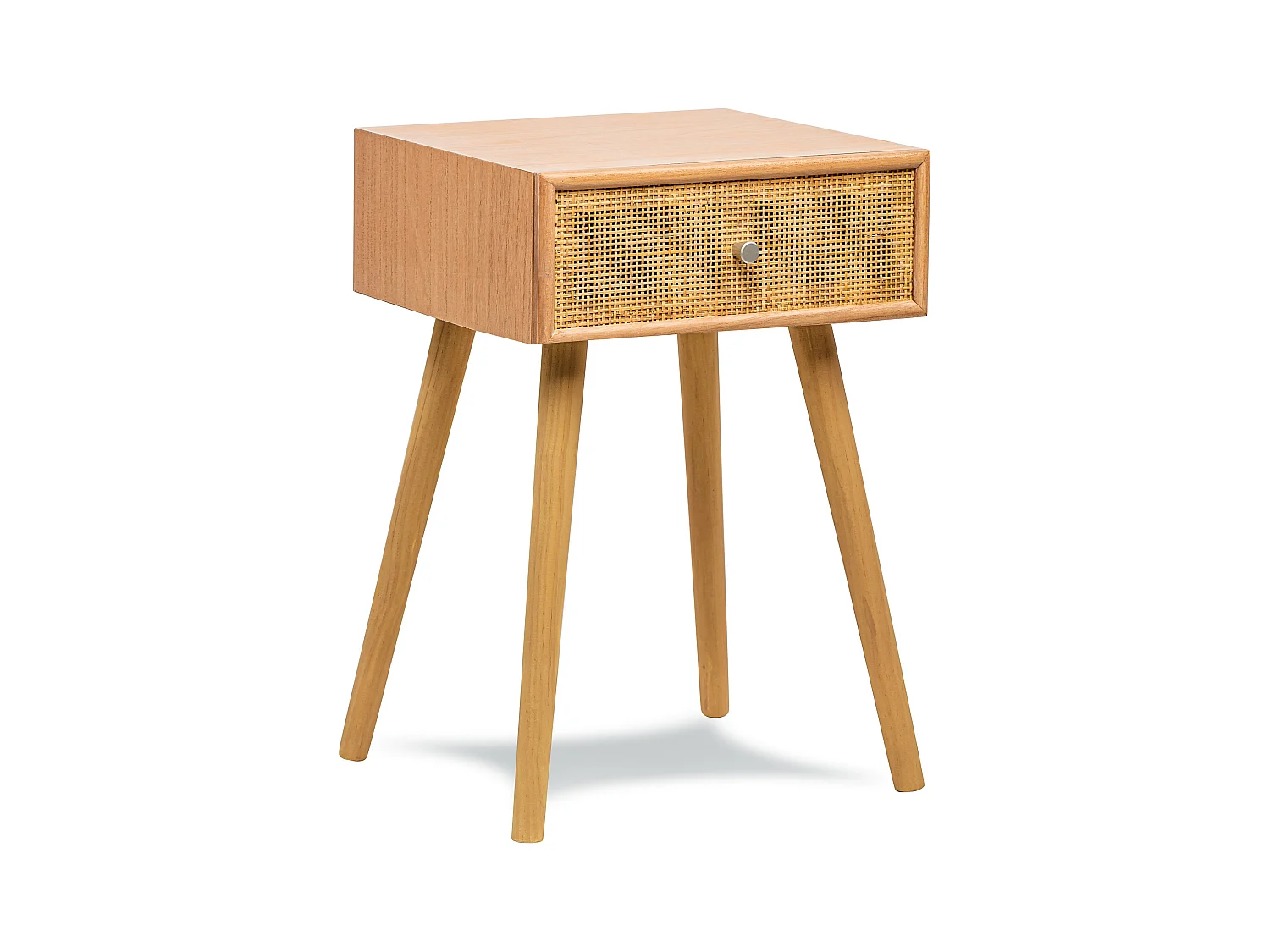 Table de chevet 1 tiroir en rotin naturel