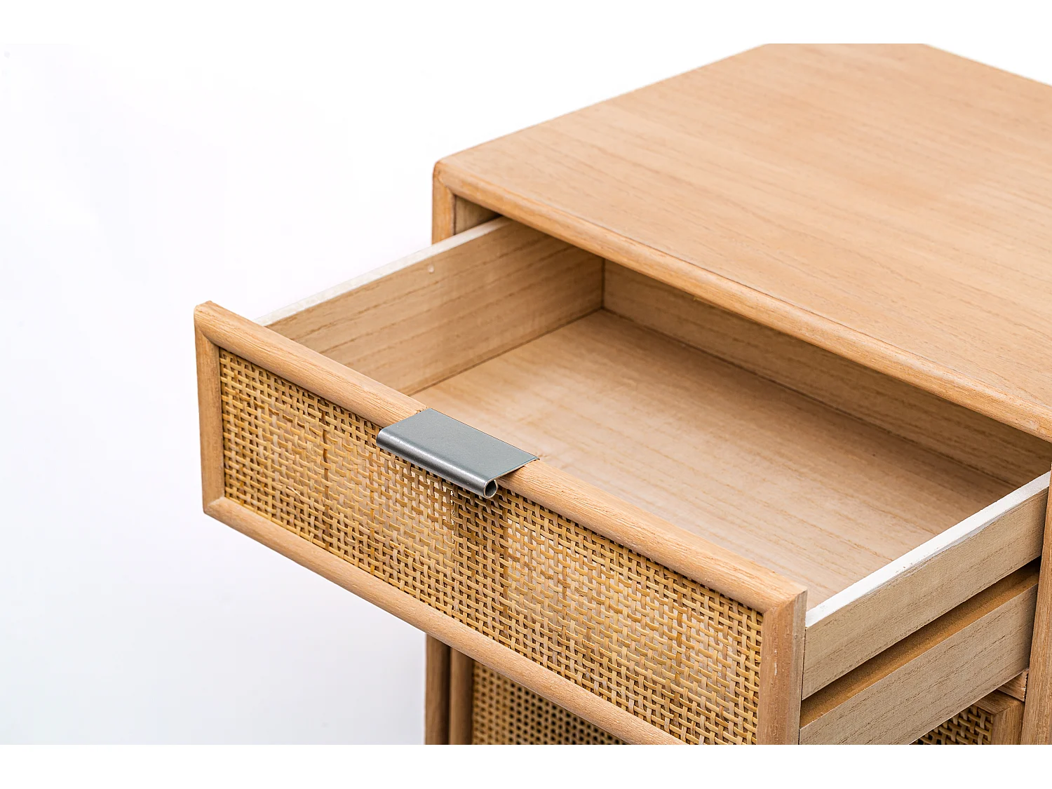 Table de chevet 1 porte et 1 tiroir en rotin naturel