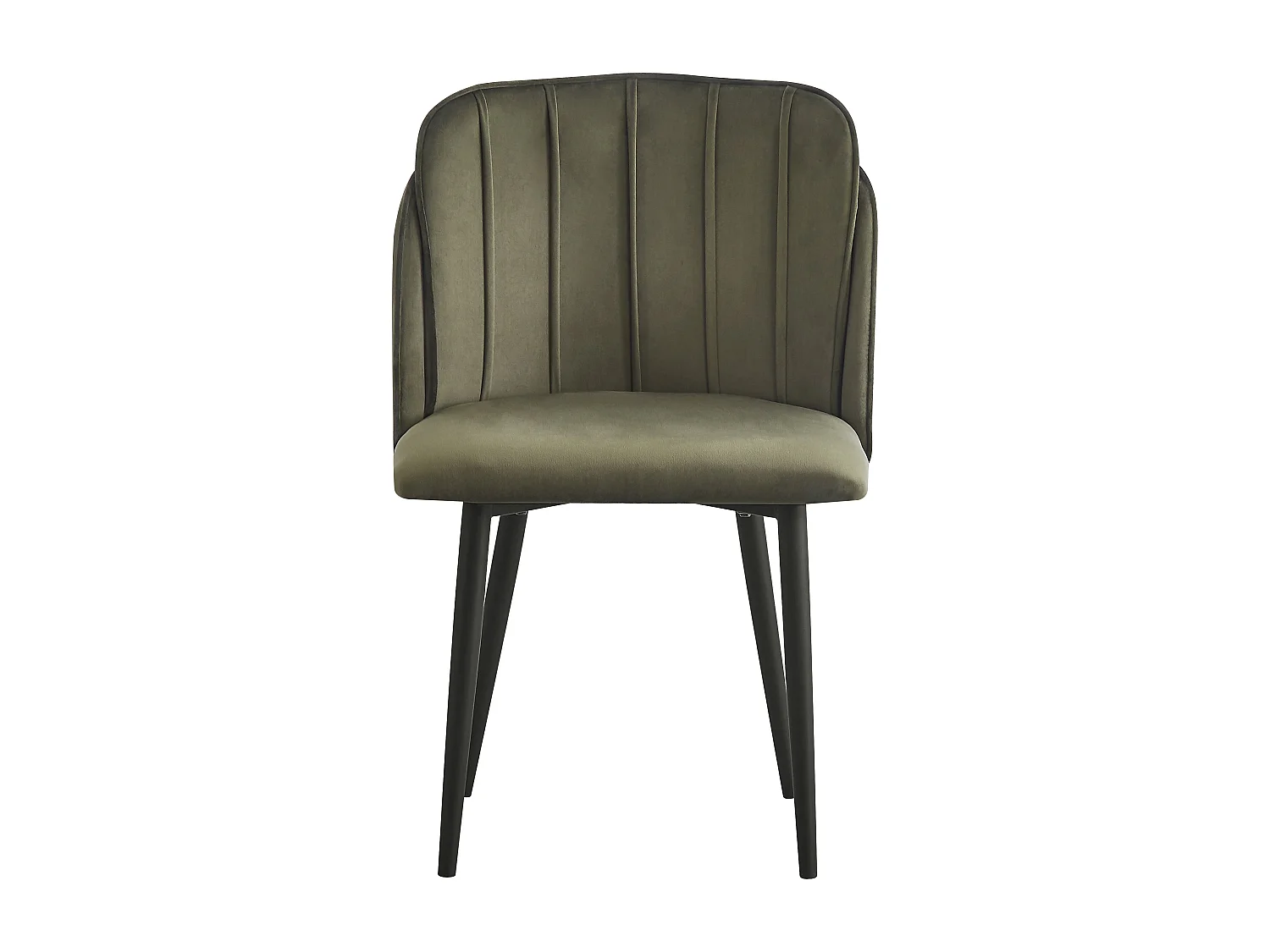 Lot de 2 chaises en métal et tissu vert kaki